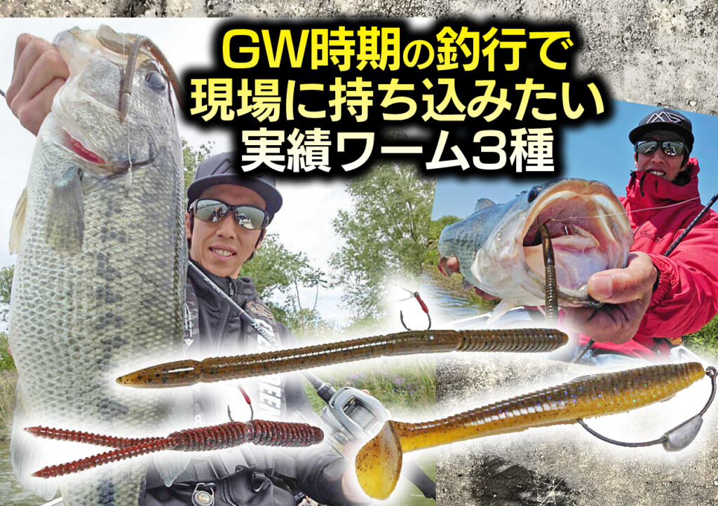 GW時期のバス釣り釣行で持っていきたい実績ワーム3種とリグを紹介